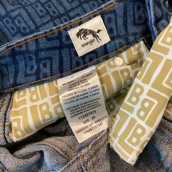 Urban Outfitters Wrangler X Leon Bridges Laser monogram Wrock Flare Jean 29 NWT - Picture 7 of 12